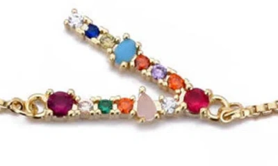 Adornia Mixed Crystal Initial Chain Bracelet