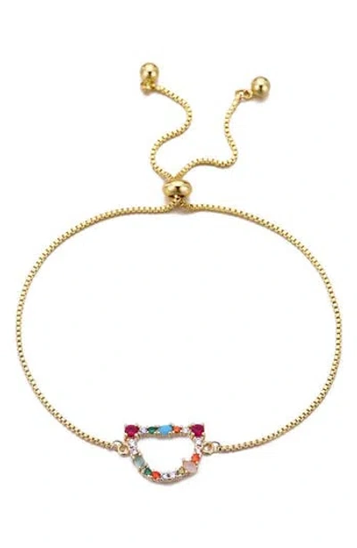 Adornia Mixed Crystal Initial Chain Bracelet
