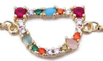 Adornia Mixed Crystal Initial Chain Bracelet