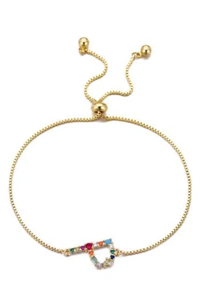 Adornia Mixed Crystal Initial Chain Bracelet