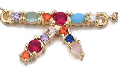 Adornia Mixed Crystal Initial Chain Bracelet