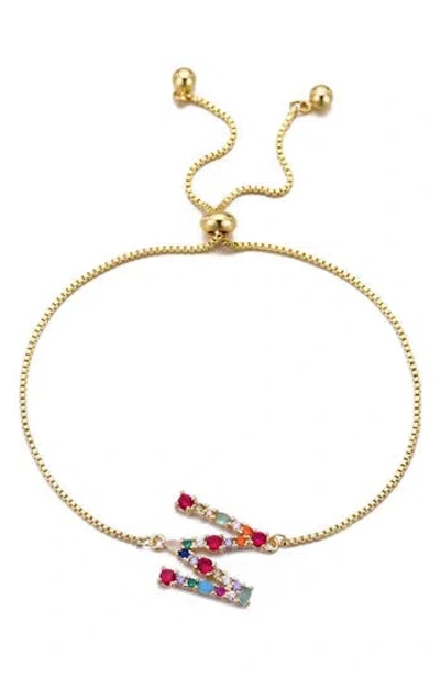 Adornia Mixed Crystal Initial Chain Bracelet