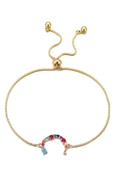 Adornia Mixed Crystal Initial Chain Bracelet