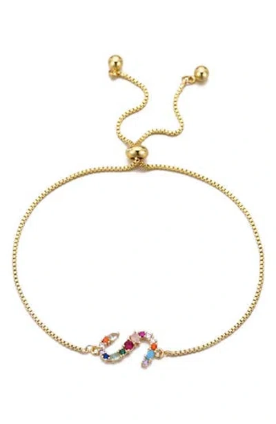Adornia Mixed Crystal Initial Chain Bracelet