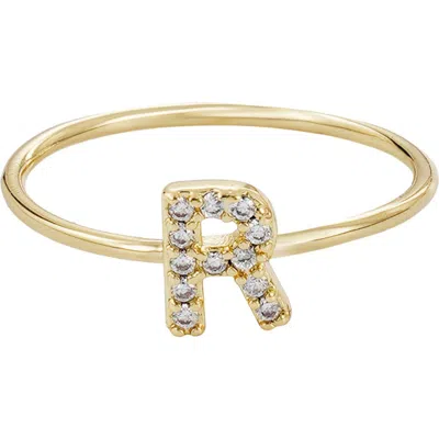 Adornia Pavé Cz Initial Charm Ring