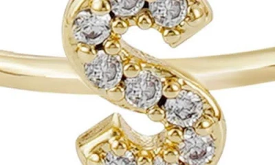Adornia Pavé Cz Initial Charm Ring