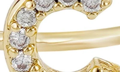 Adornia Pavé Cz Initial Charm Ring
