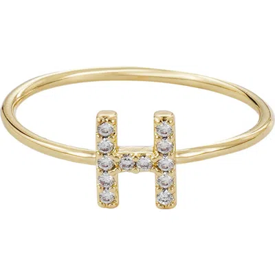 Adornia Pavé Cz Initial Charm Ring
