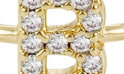 Adornia Pavé Cz Initial Charm Ring