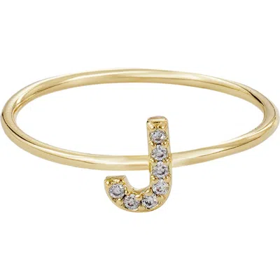 Adornia Pavé Cz Initial Charm Ring