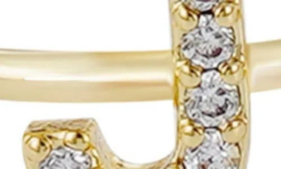 Adornia Pavé Cz Initial Charm Ring