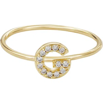 Adornia Pavé Cz Initial Charm Ring