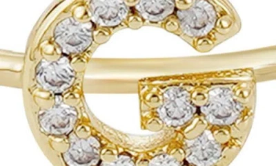 Adornia Pavé Cz Initial Charm Ring