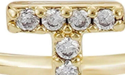 Adornia Pavé Cz Initial Charm Ring