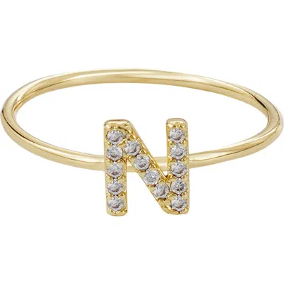 Adornia Pavé Cz Initial Charm Ring