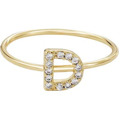 Adornia Pavé Cz Initial Charm Ring