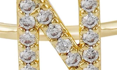 Adornia Pavé Cz Initial Charm Ring