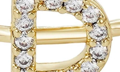 Adornia Pavé Cz Initial Charm Ring