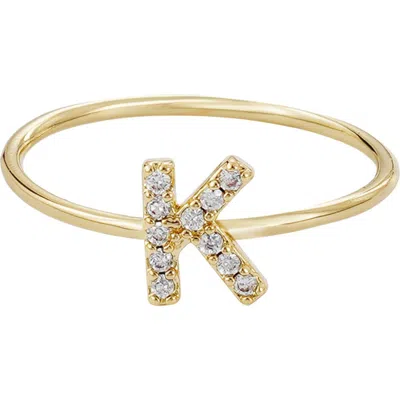 Adornia Pavé Cz Initial Charm Ring