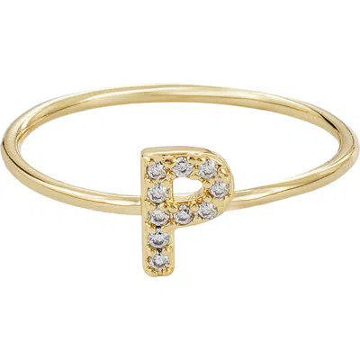 Adornia Pavé Cz Initial Charm Ring