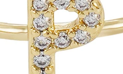 Adornia Pavé Cz Initial Charm Ring