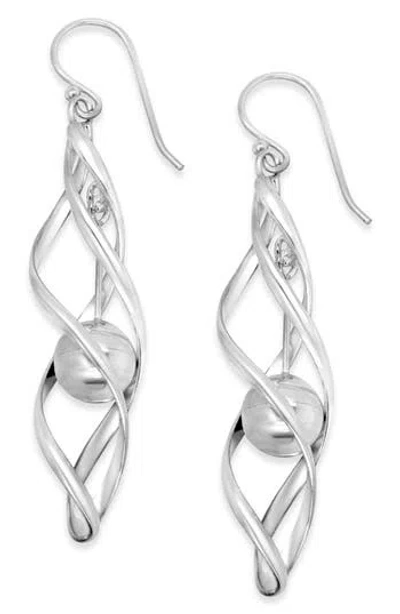 Samuel B. Sterling Silver Twisted Ball Drop Earrings