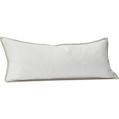 Boll & Branch Blanket Stitch Organic Cotton Waffle Weave Pillow Cover In White