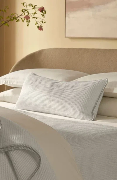 Boll & Branch Blanket Stitch Organic Cotton Waffle Weave Pillow Cover In White