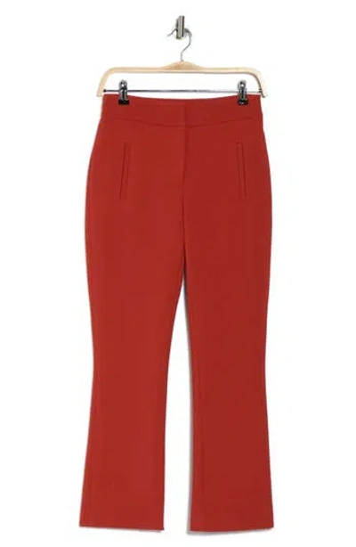 Veronica Beard Arte Houndstooth High Waist Flare Ankle Pants