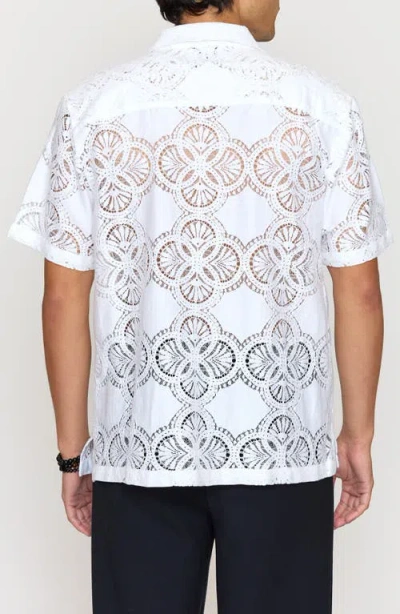Raga Floral Lace Camp Shirt In White
