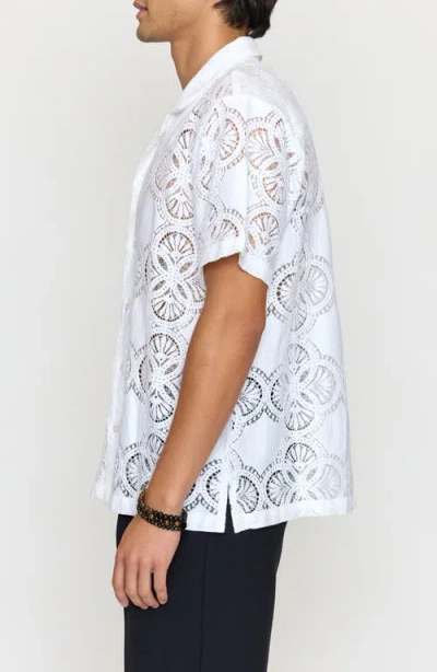Raga Floral Lace Camp Shirt In White