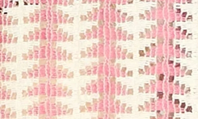 Raga Geometric Open Stitch Cotton Camp Shirt In Pink