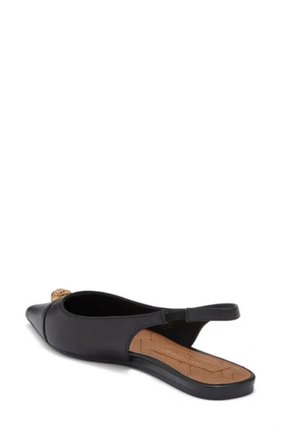 Kurt Geiger London Belgravia Eagle Slingback Flat In Black