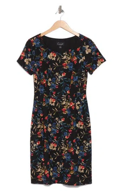Connected Apparel Sheath Dress In Black
