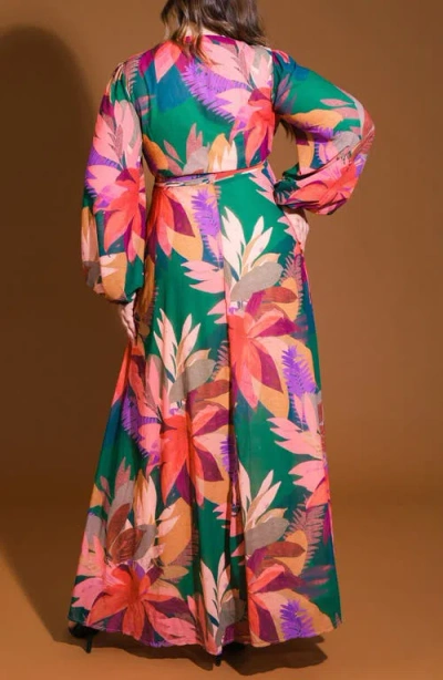 Flying Tomato Long Sleeve Maxi Dress In Multi