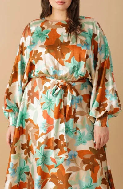 Flying Tomato Print Woven Midi Dress