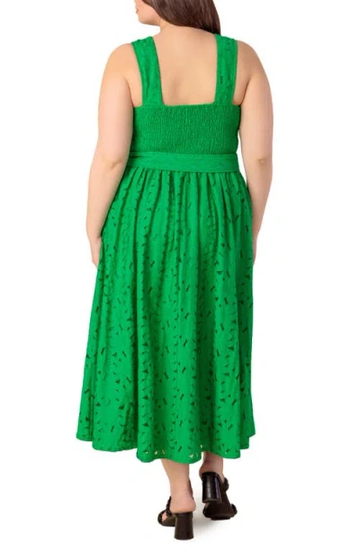 Flying Tomato Embroidered Lace Midi Dress