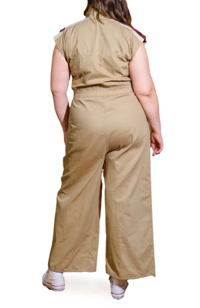 Flying Tomato Cap Sleeve Cotton Utility Jumpsuit