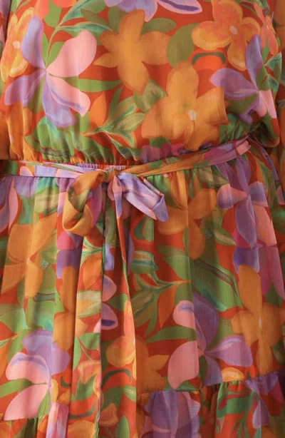 Flying Tomato Long Sleeve Print Minidress In Multi