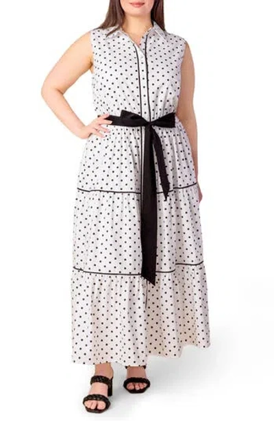 Flying Tomato Print Woven Midi Dress In White