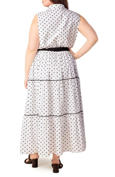 Flying Tomato Print Woven Midi Dress In White