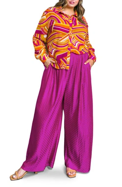 Flying Tomato Jacquard Woven Pants In Pink