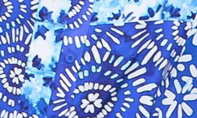Flying Tomato Printed Woven Button-up Shirt In Blue