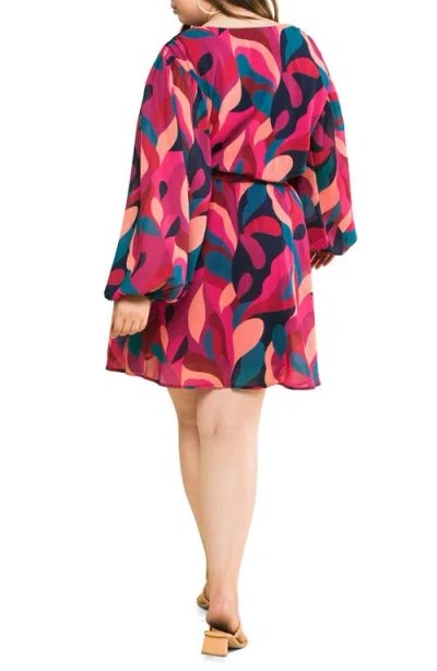 Flying Tomato Long Sleeve Print Minidress