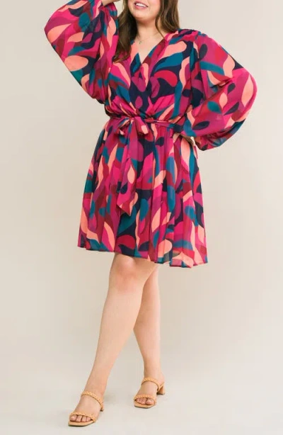 Flying Tomato Long Sleeve Print Minidress