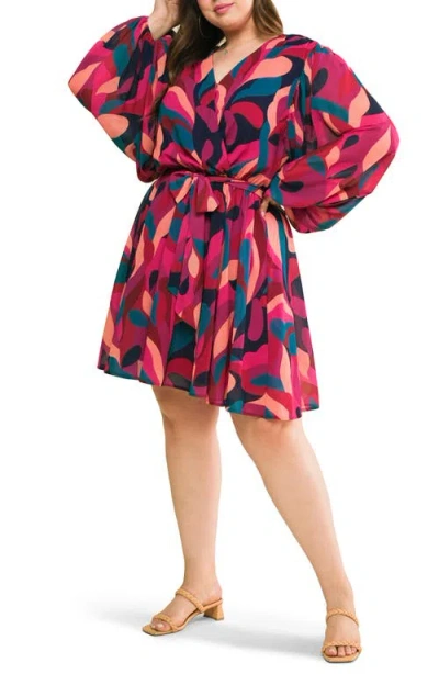 Flying Tomato Long Sleeve Print Minidress