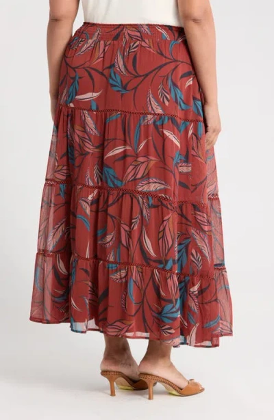 Dr2 By Daniel Rainn Smocked Tiered Midi Skirt