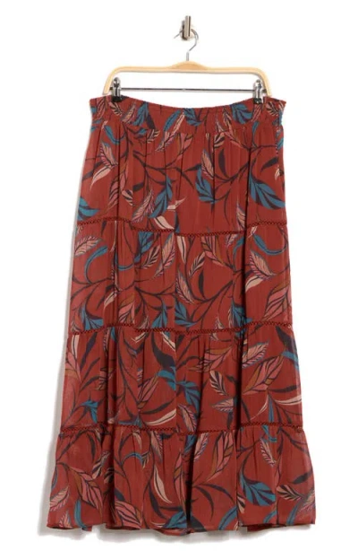 Dr2 By Daniel Rainn Smocked Tiered Midi Skirt