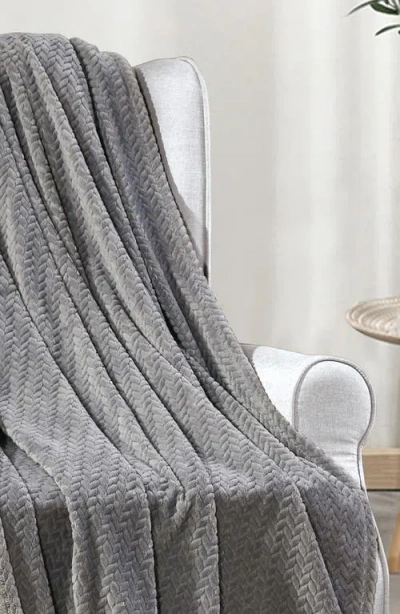 Luxury Home Chevron Textured Plush Throw