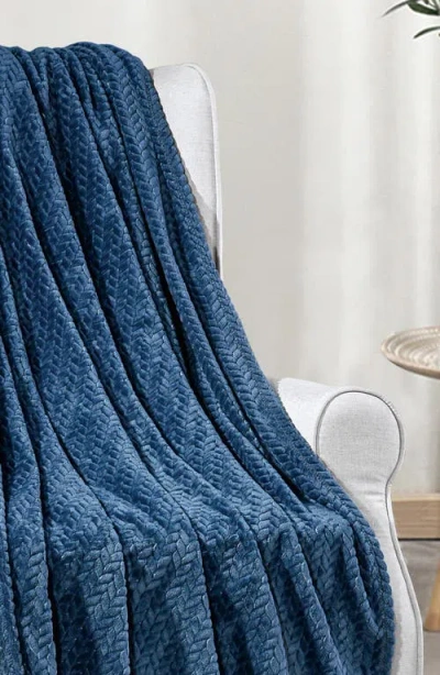 Luxury Home Chevron Textured Plush Throw